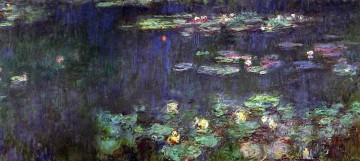 Réflexion verte moitié droite Claude Monet Peinture à l'huile